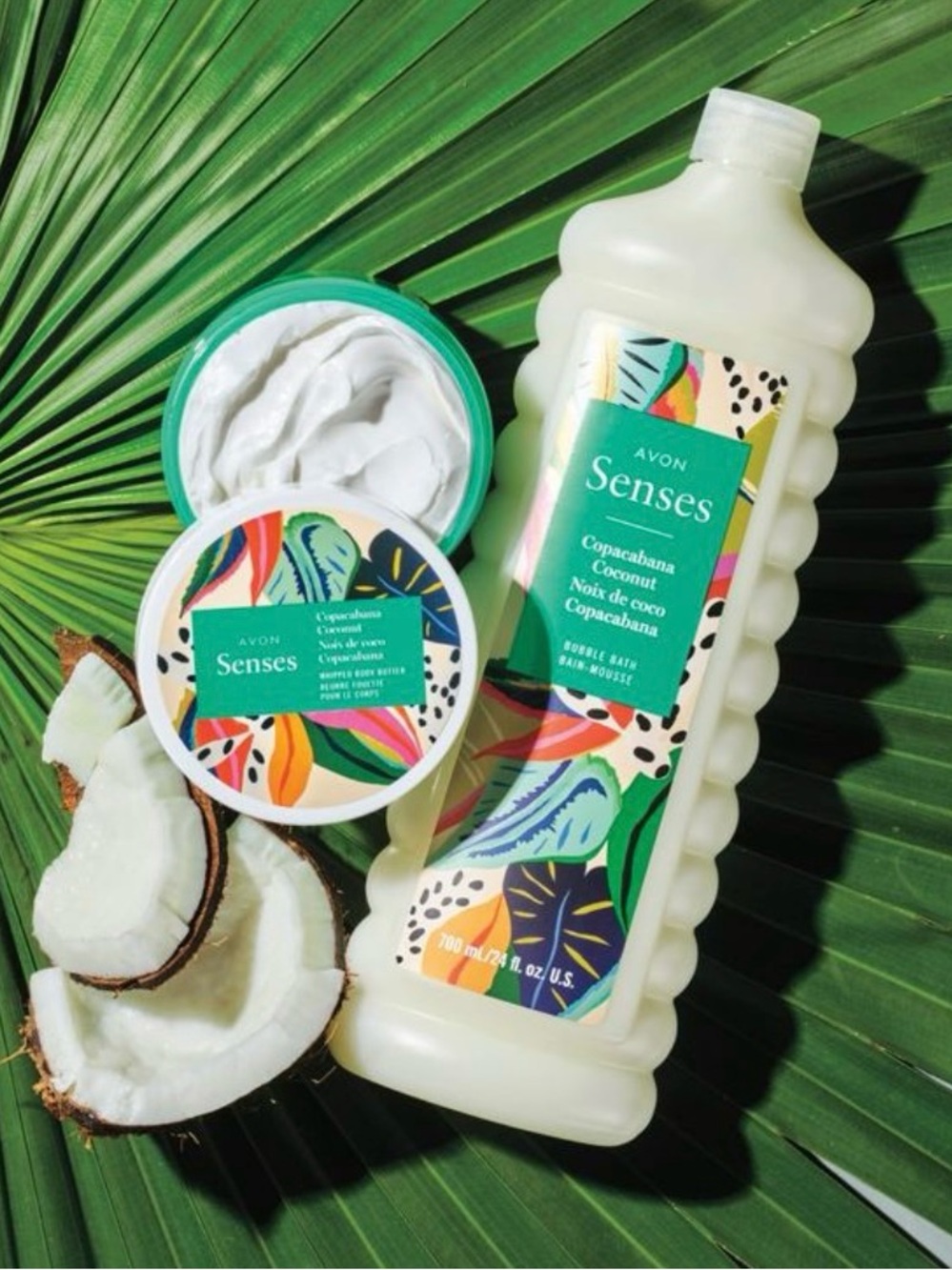 Avon Senses Copacabana Coconut Whipped Body Butter & Bubble Bath Set